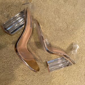 Clear Strap Heels, size 7 NWOT